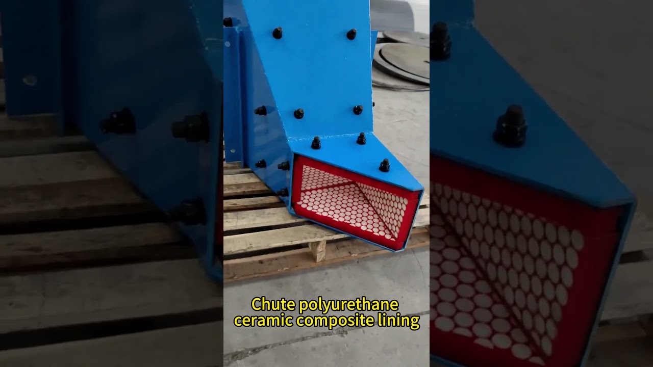 Wear-Resistant Chute Polyurethane Ceramic Composite Lining #beltconveyor #conveyorbelt