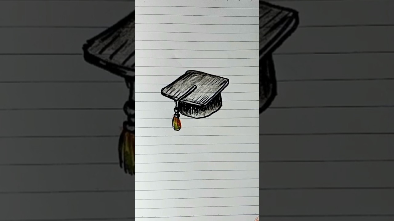 Cara menggambar topi wisuda 