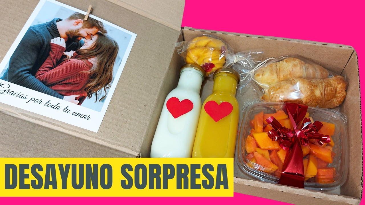 Cómo hacer un DESAYUNO SORPRESA 🎁para mi NOVIO | ESPOSO | Regalo para Hombre San Valentín