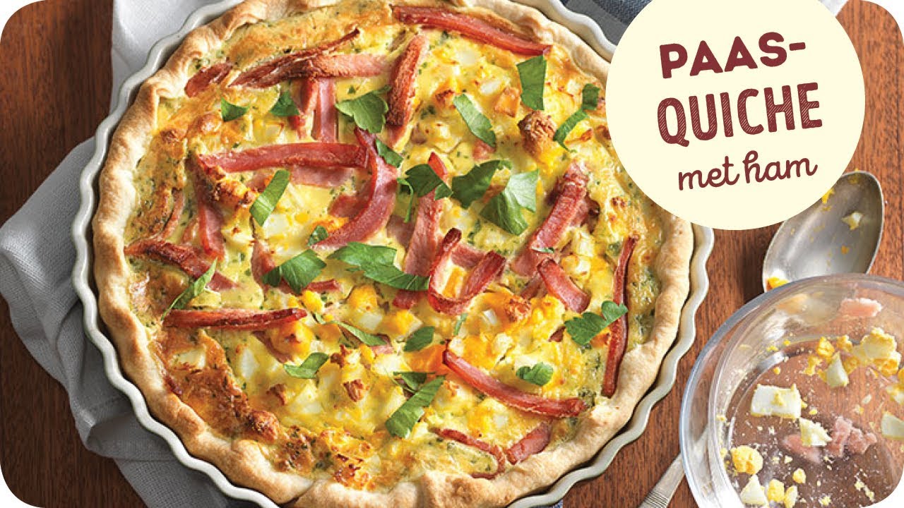 Paasbrunch recept: Stevige quiche met ham en ei