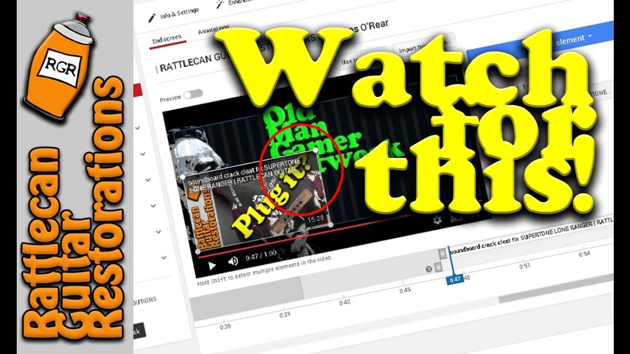Use End Screen Smartly! | RATTLECAN GUITAR RESTORATIONS by James O’Rear