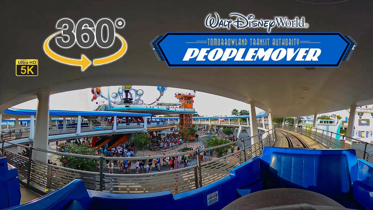 VR 360 5K Tomorrowland Transit Authority PeopleMover On Ride POV Walt Disney World 2021 09 29