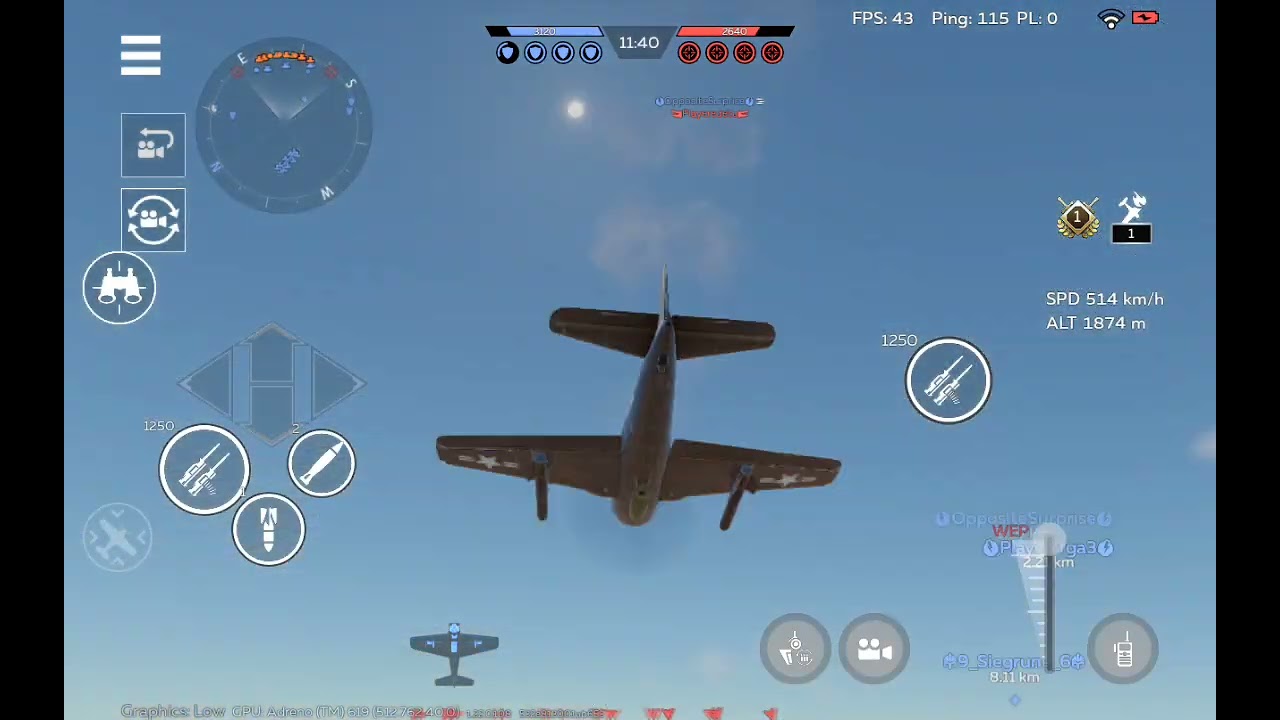 F6F-5N, F8F-1 air battle gameplay with gamble #WTM