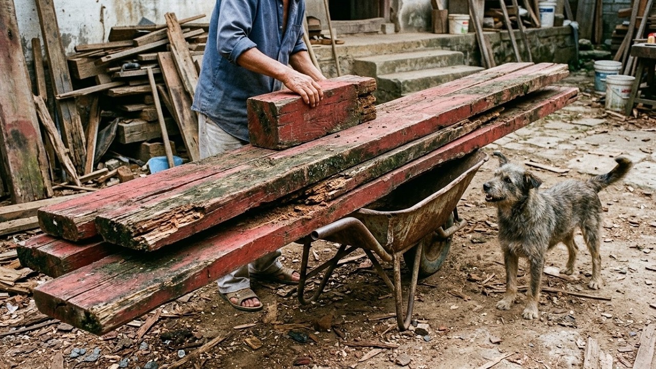Watch This Guy! He used Redwood Planks to Create a Masterpiece!