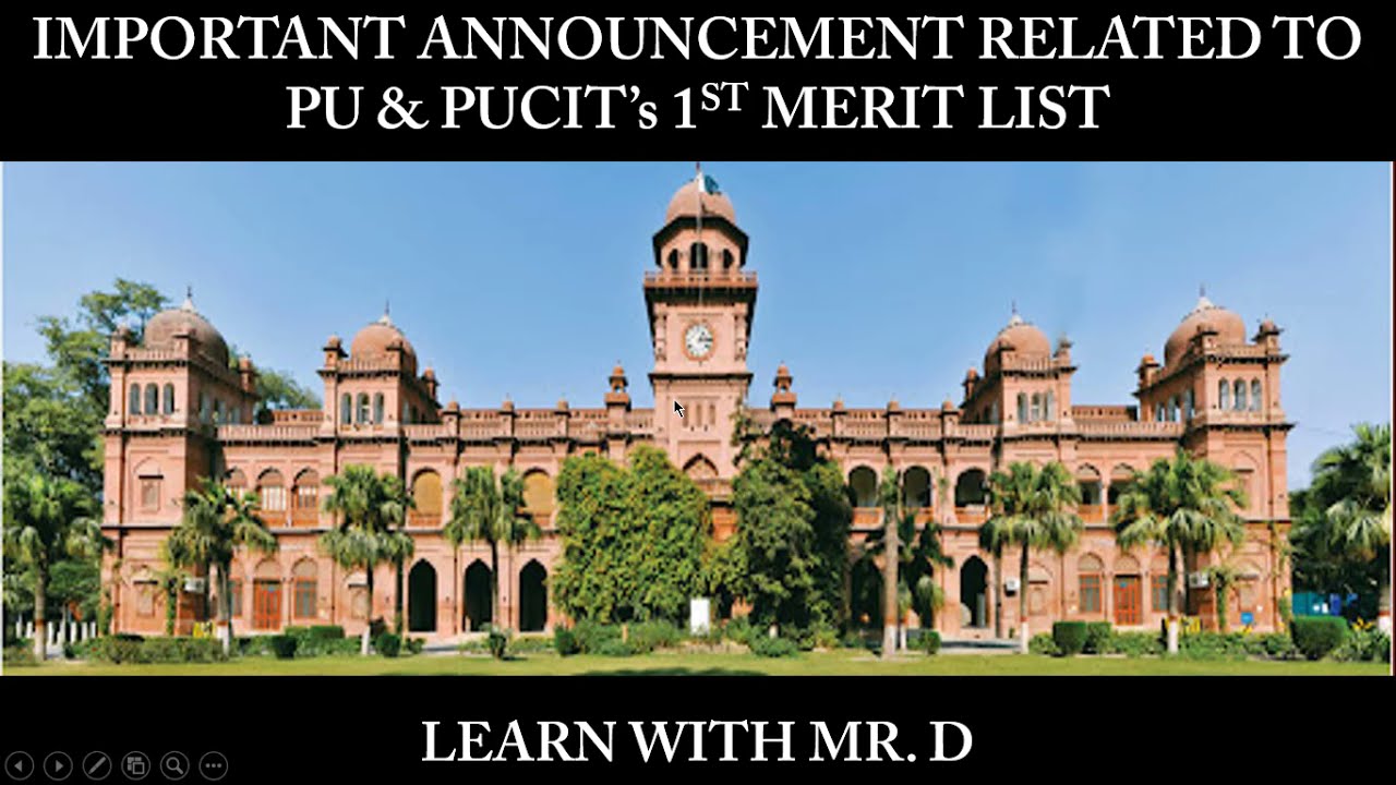 PU & PUCIT's 1st Merit List Announced | PU Admission 2021 | Punjab University Lahore