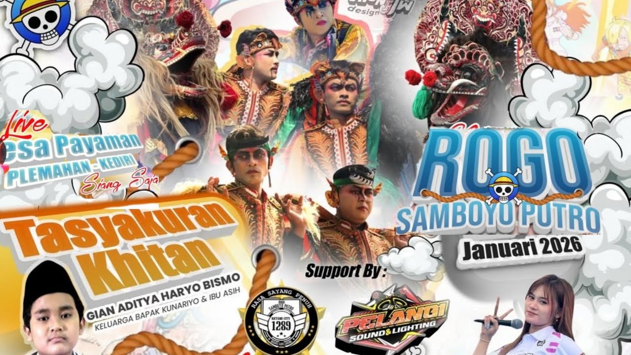 Jaranan ROGO SAMBOYO PUTRO Seni Kuda Lumping❗️Live Payaman Plemahan Kediri