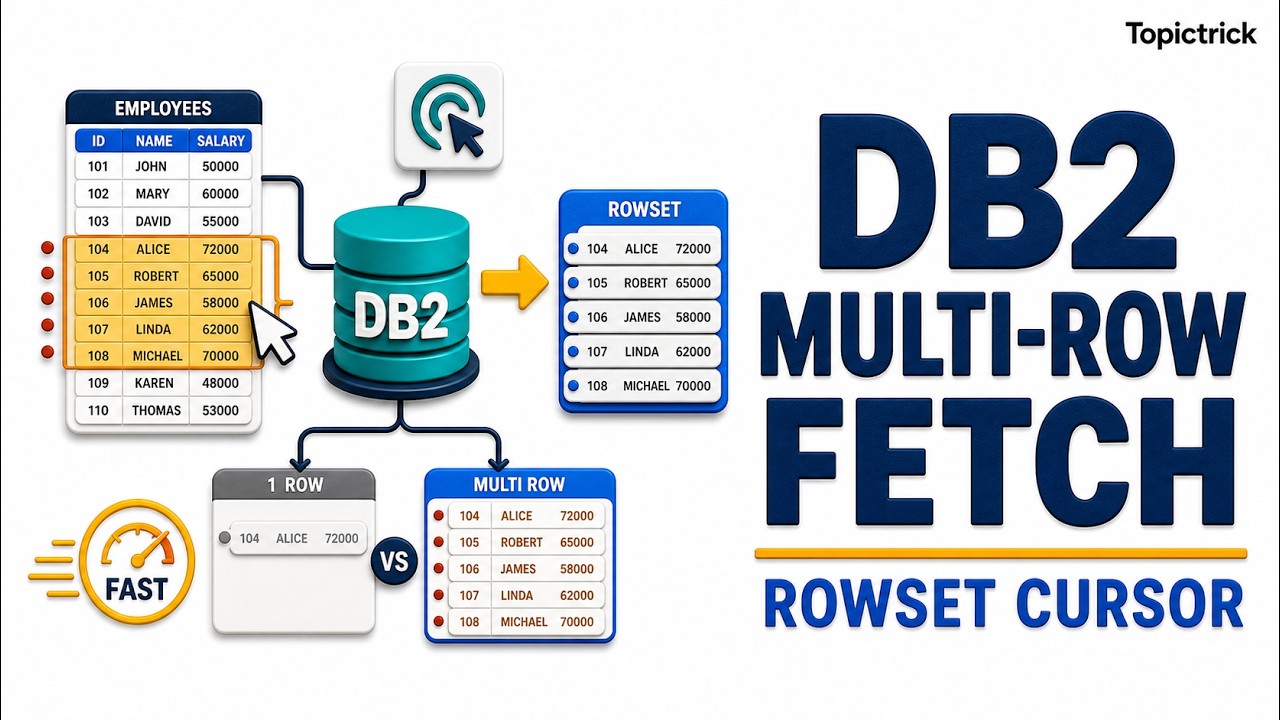 DB2 Cursor Multi-row fetch | DB2 Cursor with ROWSET Positioning | What is multi row fetch in DB2?.