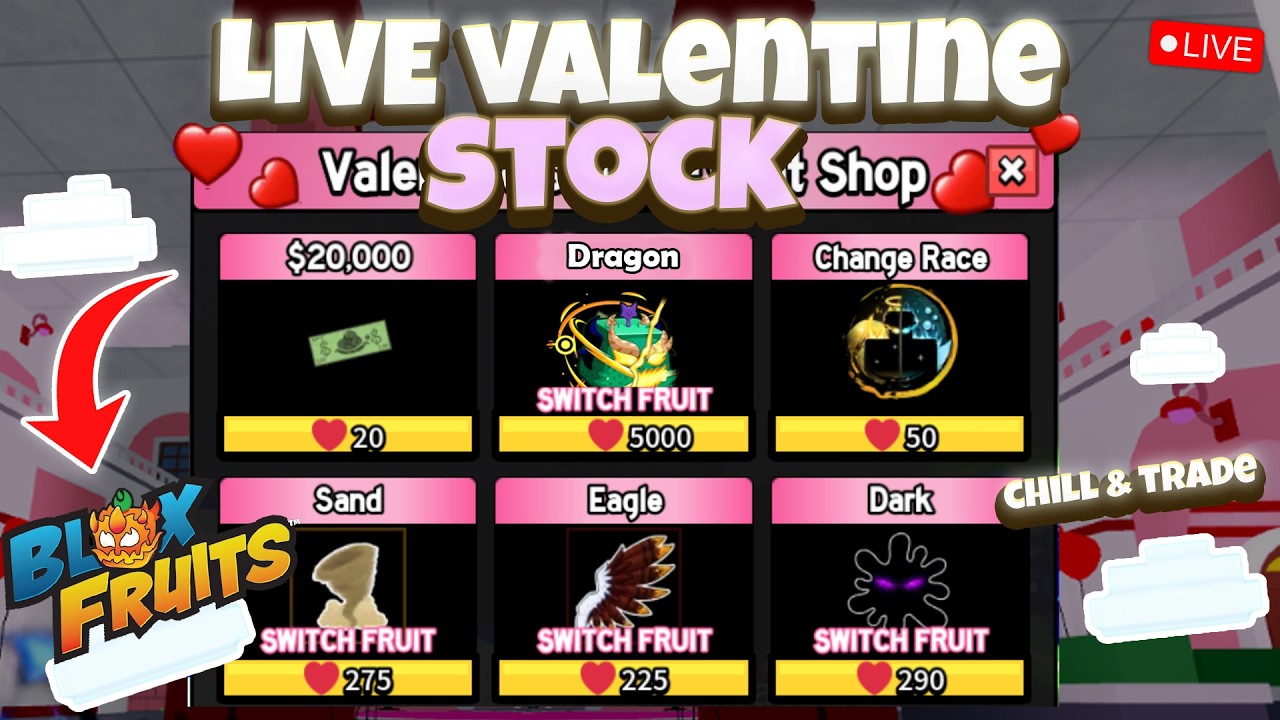 🔴Blox Fruit Valentine Event Stock 24/7 Live - Roblox