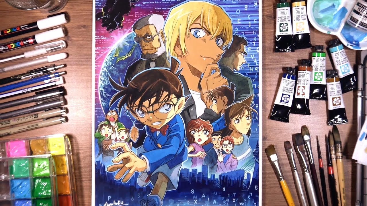 Detective Conan (名探偵コナン: ゼロの執行人) - Watercolor Painting