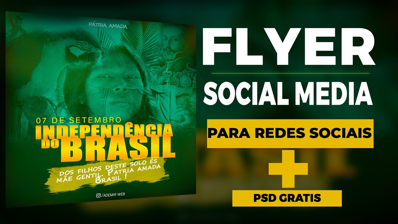 Como criar arte SOCIAL MEDIA 7 de Setembro Tutorial Photoshop