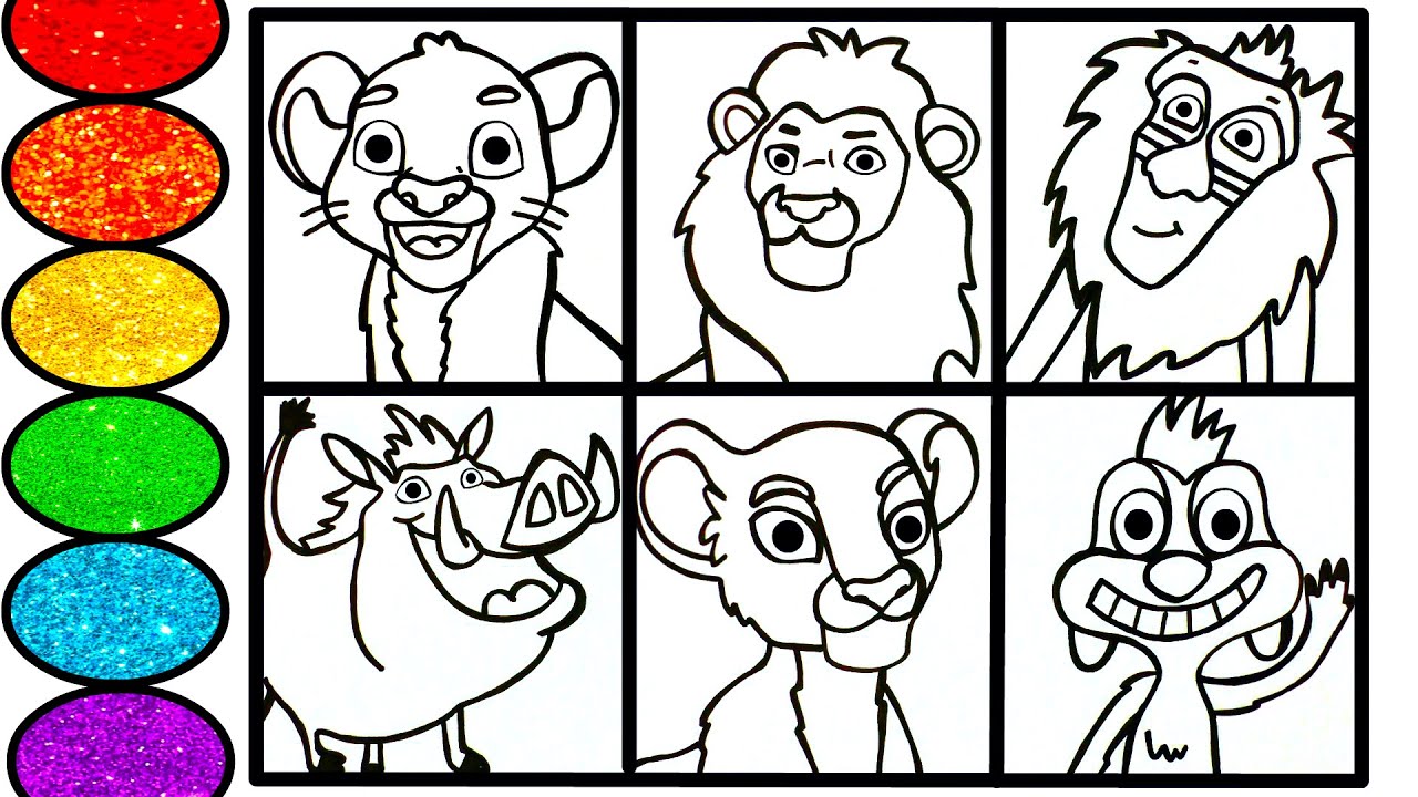 How to draw The Lion King-Simba Mufasa Nala and others- Magic Coloring for kids