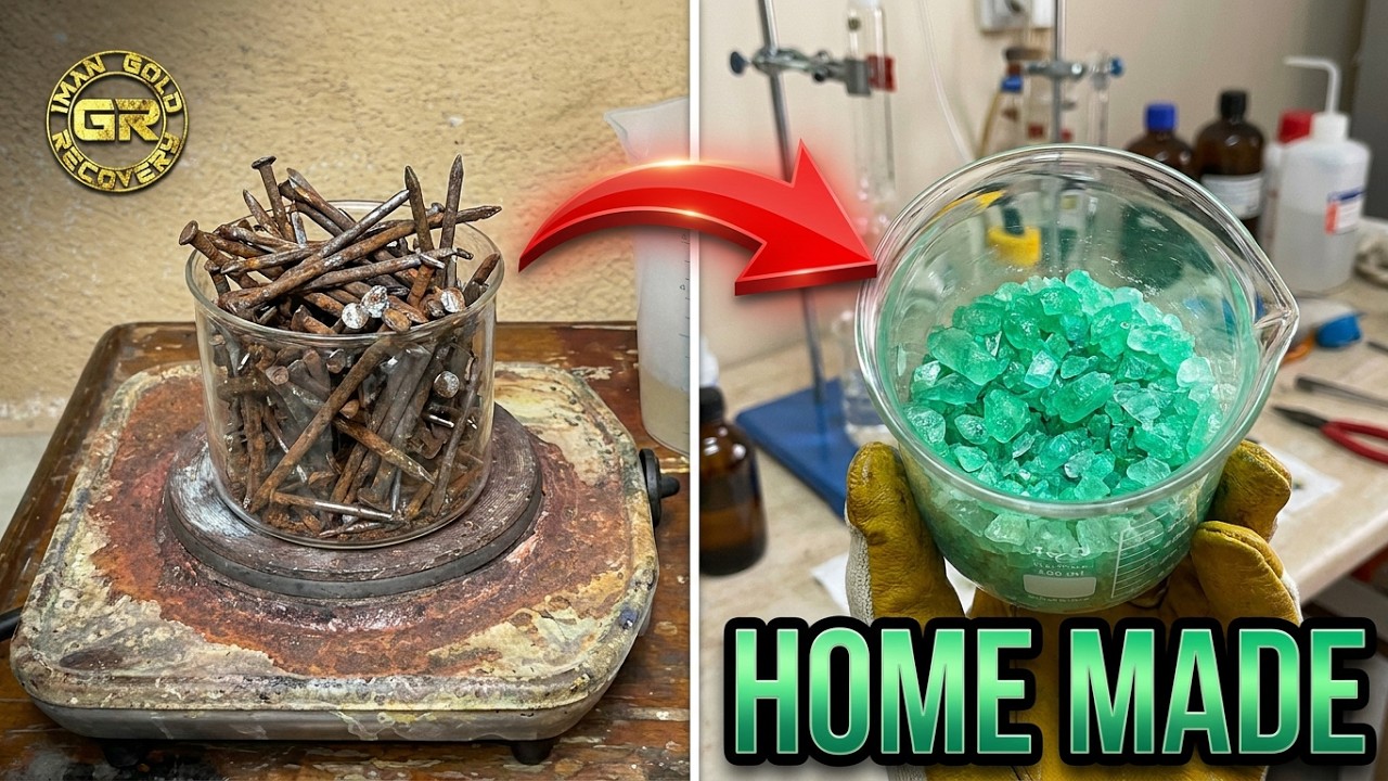 Как сделать сульфат железа (FESO4) в Home.For Gold dropping . Восстановление золота.