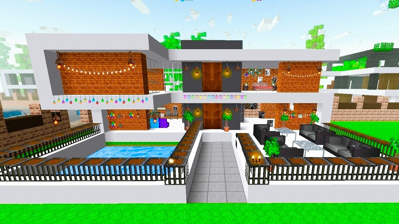 How to make a luxury modern house in school party craft game