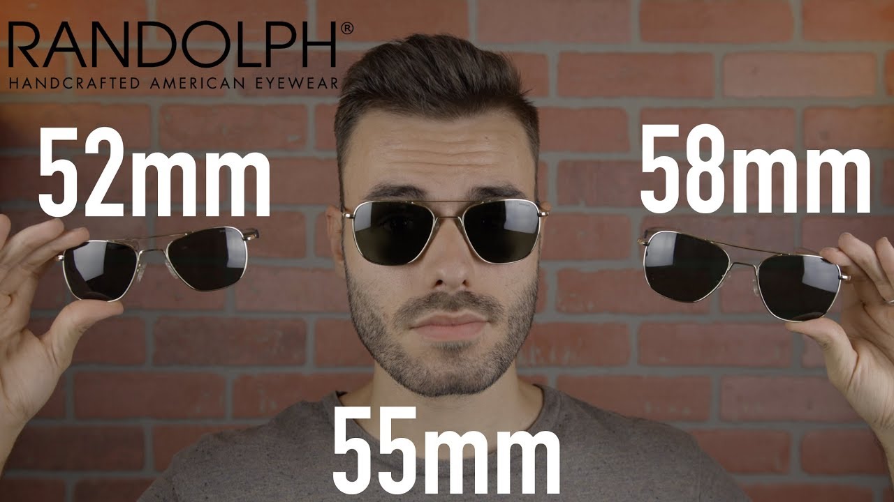 Сравнение размеров Randolph Aviator: 52 мм, 55 мм и 58 мм
