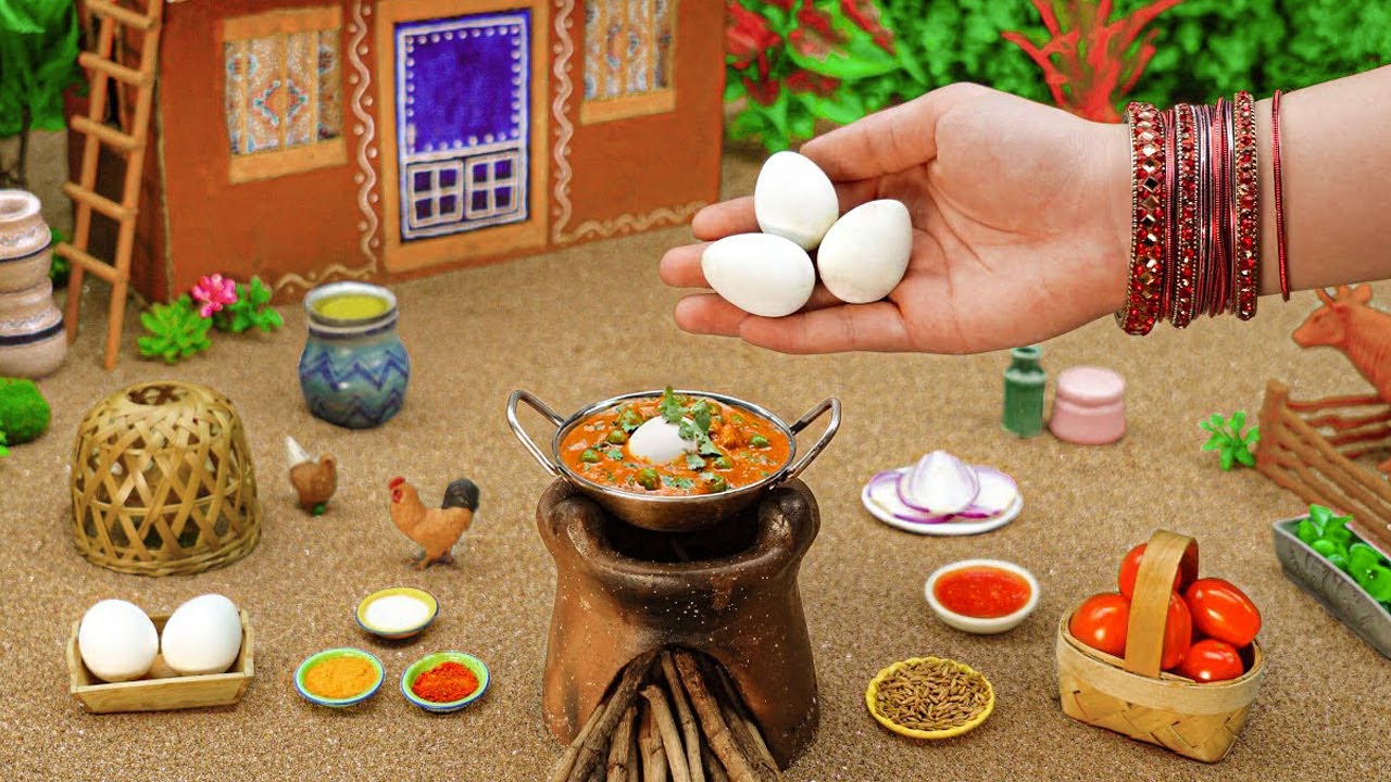 Miniature Egg Matar Masala Recipe | Anda Masala  | Best Of Tiny Foodkey Egg Recipe