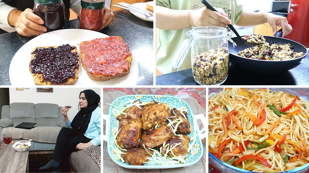 Late night Cooking - Making Sugar Free Jams - Granola - Chowmein noodles- Tangy chicken pieces