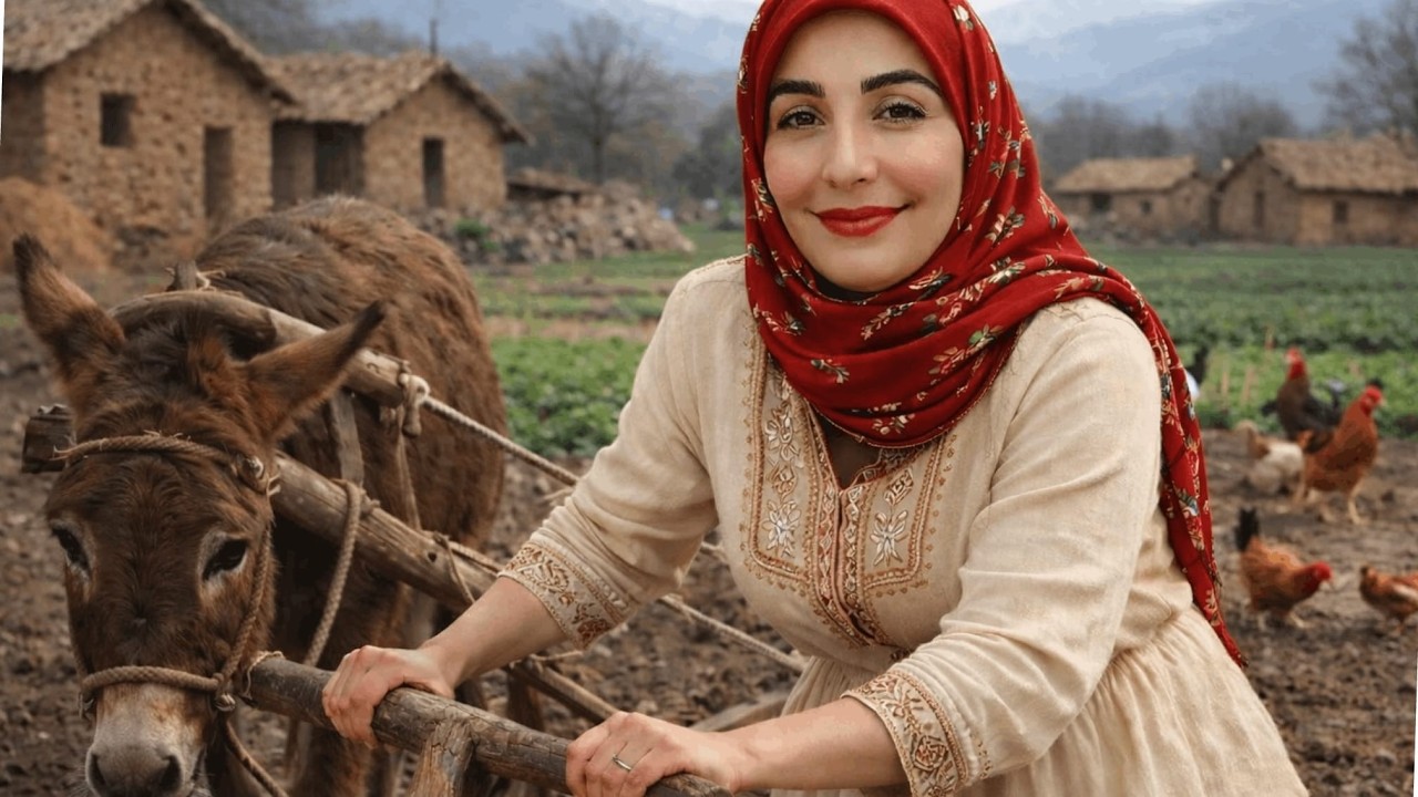 Village Life In Iran: Amazing Bread Baking & Donkey Riding By A Village Girl
