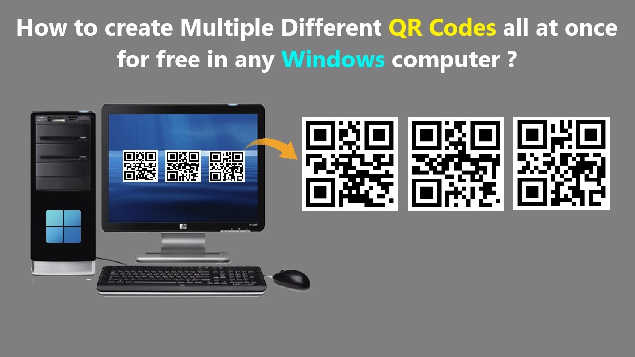 How to create Multiple Different QR Codes all at once for free in any Windows computer ?