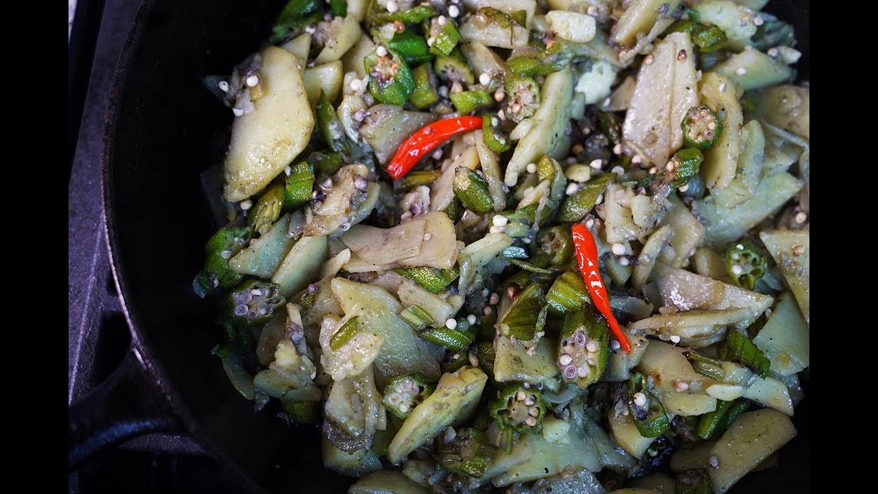 Fry Aloo (potato) With Ochro (okra) 