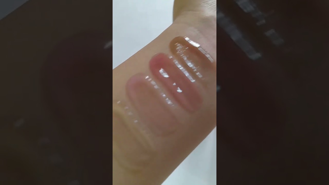 All 4 swatches🌸 #makeup #cleargloss #lipgloss #glossandshine #gloss #beauty #pinkgloss #skincare