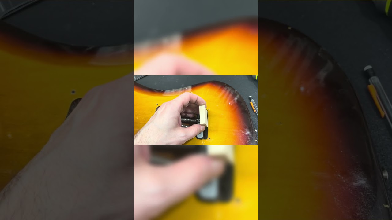 Making a trem block stopper for a Strat #guitar #trem #stratocaster