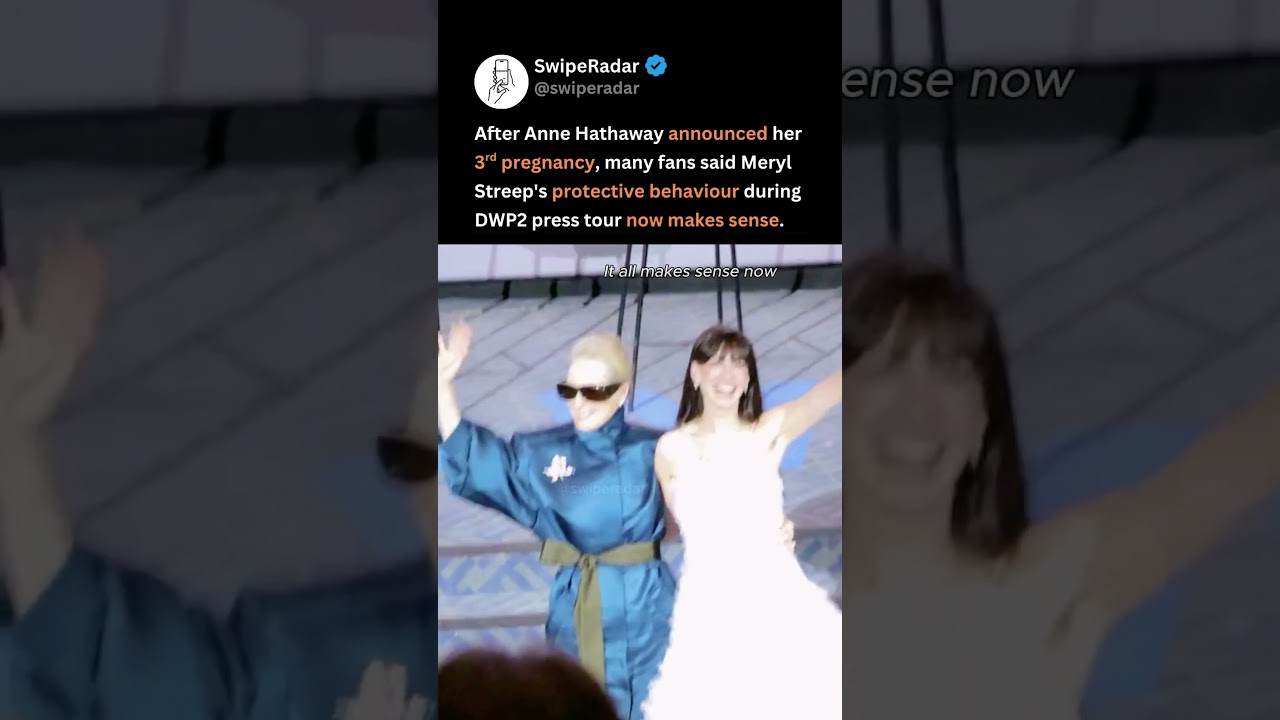 meryl streep's protective of anne hathaway moments on dwp2 tour makes sense now 😭❤️ #merylstreep