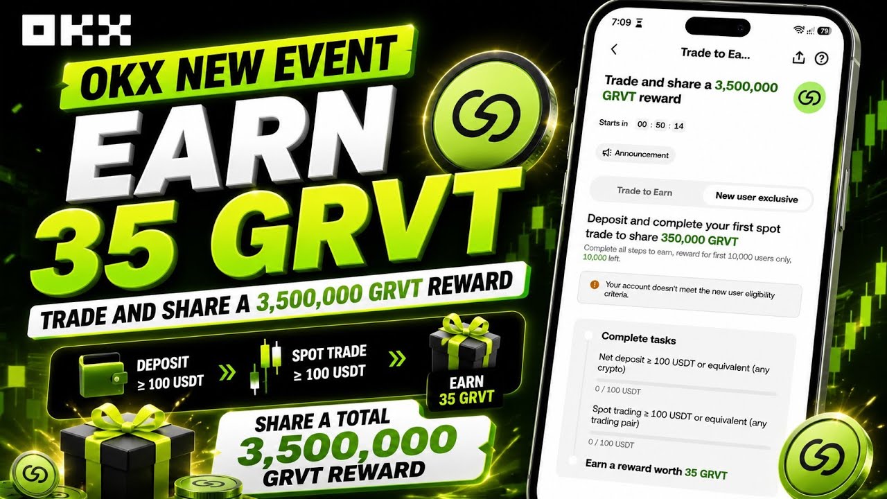 OKX New Event | GRVT Token Offer | OKX Flash Earn | Mahmudul Official 