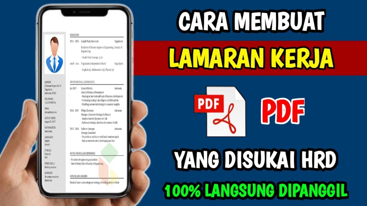 Cara Membuat Lamaran Kerja PDF | Cara Membuat CV Lamaran Kerja PDF