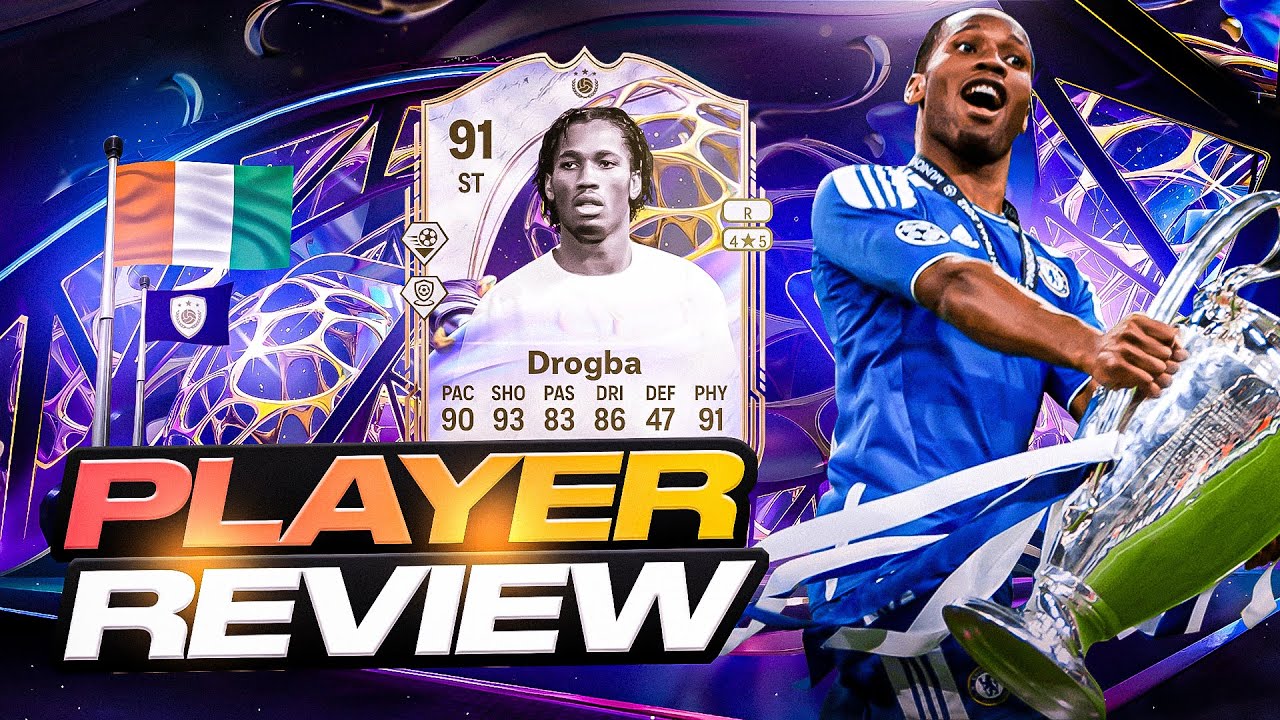 Обзор игрока 91 Future Stars Icon Drogba в EA FC 26 Ultimate Team