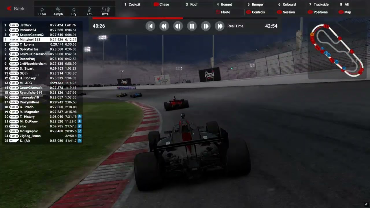 ARL IndyCars at Gateway in AMS2. Less wing vs. More Wing Fight. - Chase cams. 