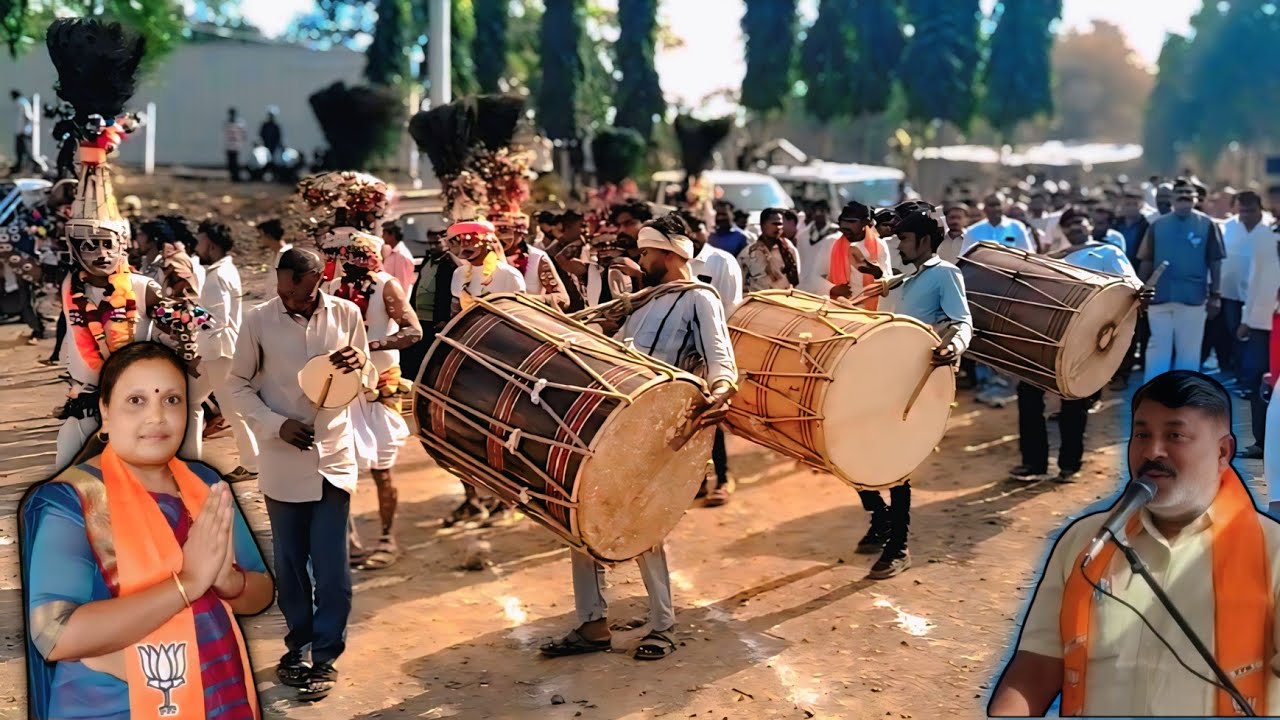 કડિપાણી ગામ મા ઢોલ અને મોરપીંછ સાથે નાચ ગાન સાથે જેન્તિ ભાઈ અને ગિતા બેન નિ  જોરદાર એન્ટ્રી