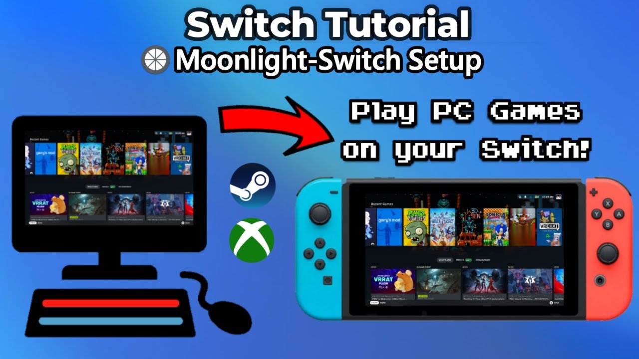 Как играть в компьютерные игры на Nintendo Switch | РУКОВОДСТВО ПО Moonlight-Switch