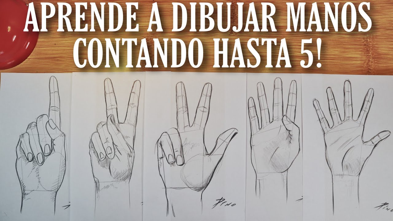 Aprende a DIBUJAR MANOS contando hasta 5 ✋✏