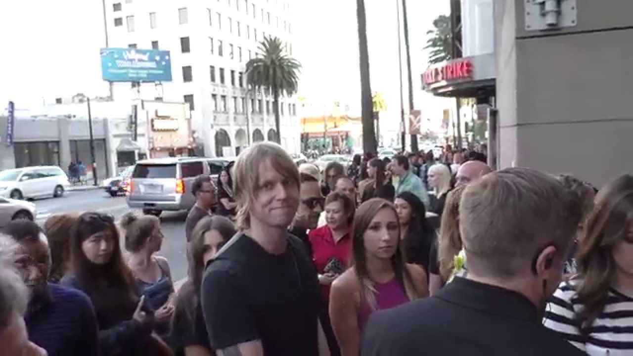 Bryce Soderberg from Lifehouse talks about movie Sraight Outta Compton outside Lucky Strike in Holly
