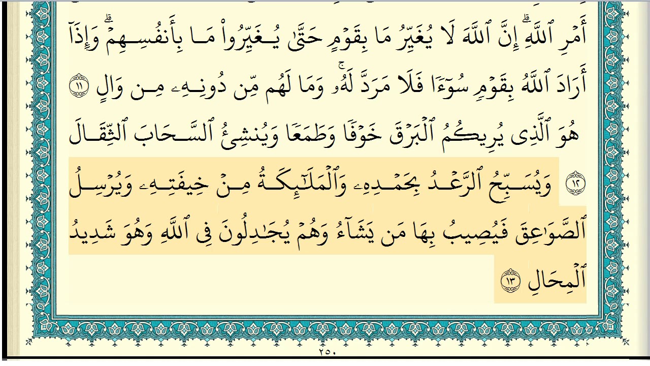 ابراهيم الاخضر سورة الرعد كاملة مكتوبة HD