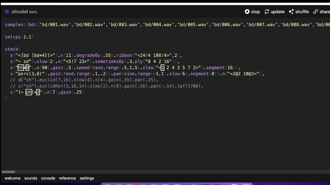 hiphop in strudel  | livecoding strudel