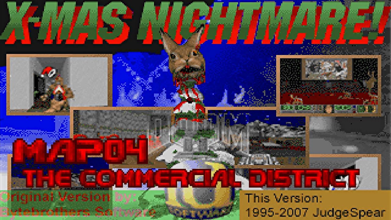 Doom II: Рождественский кошмар - Карта 4: Торговый район (100%) [GZDoom + Vanilla Essence]