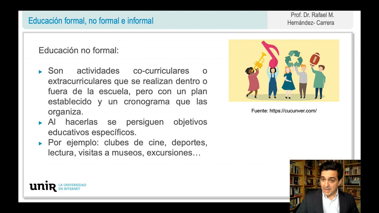 Educaci&oacute;n formal, no formal e informal