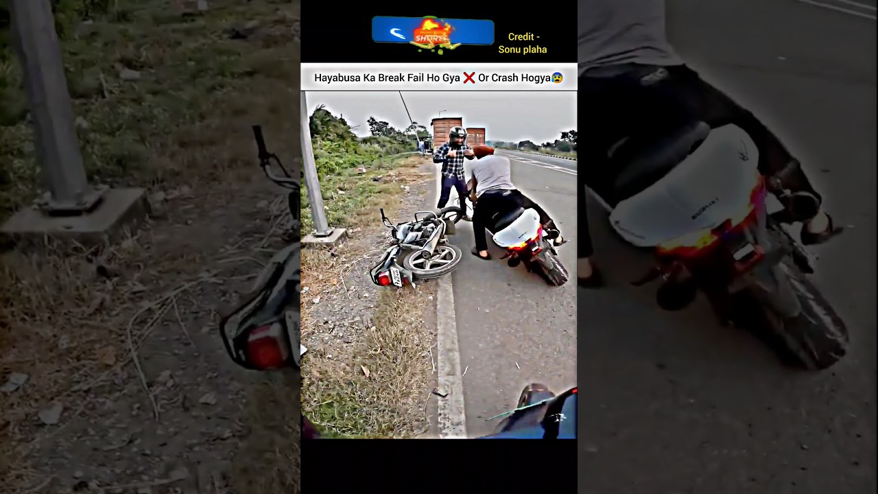 Hayabusa Ka Break Fail HoGya ❌ Fir Crash HoGya 😰 #hayabusa #crash #shorts #bike #rider#youtubeshorts