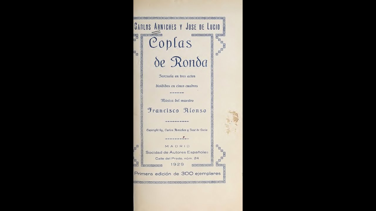 Coplas de ronda - 1929
