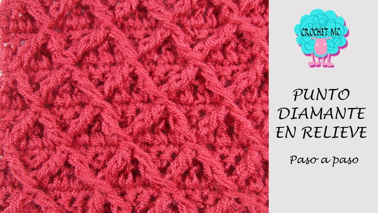 Tutorial punto diamantes/rombos en relieve a crochet