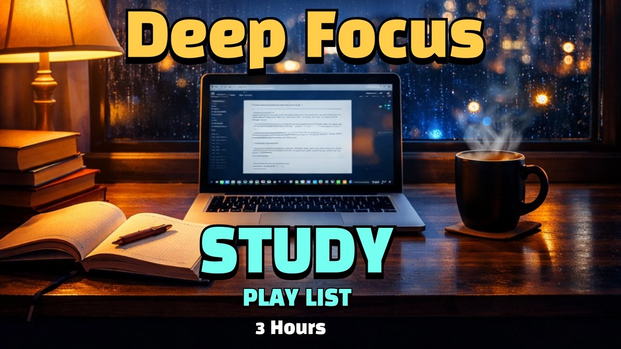 3 Hours Deep Focus Study Music 📚 | Lo-Fi & Chillhop Beats for Studying