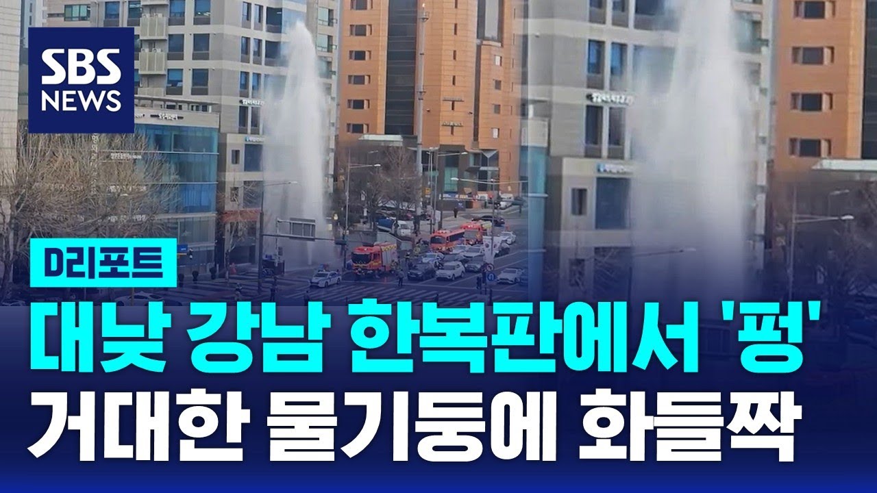 대낮 강남 복판 '펑'…거대한 물기둥에 화들짝 / SBS / #D리포트
