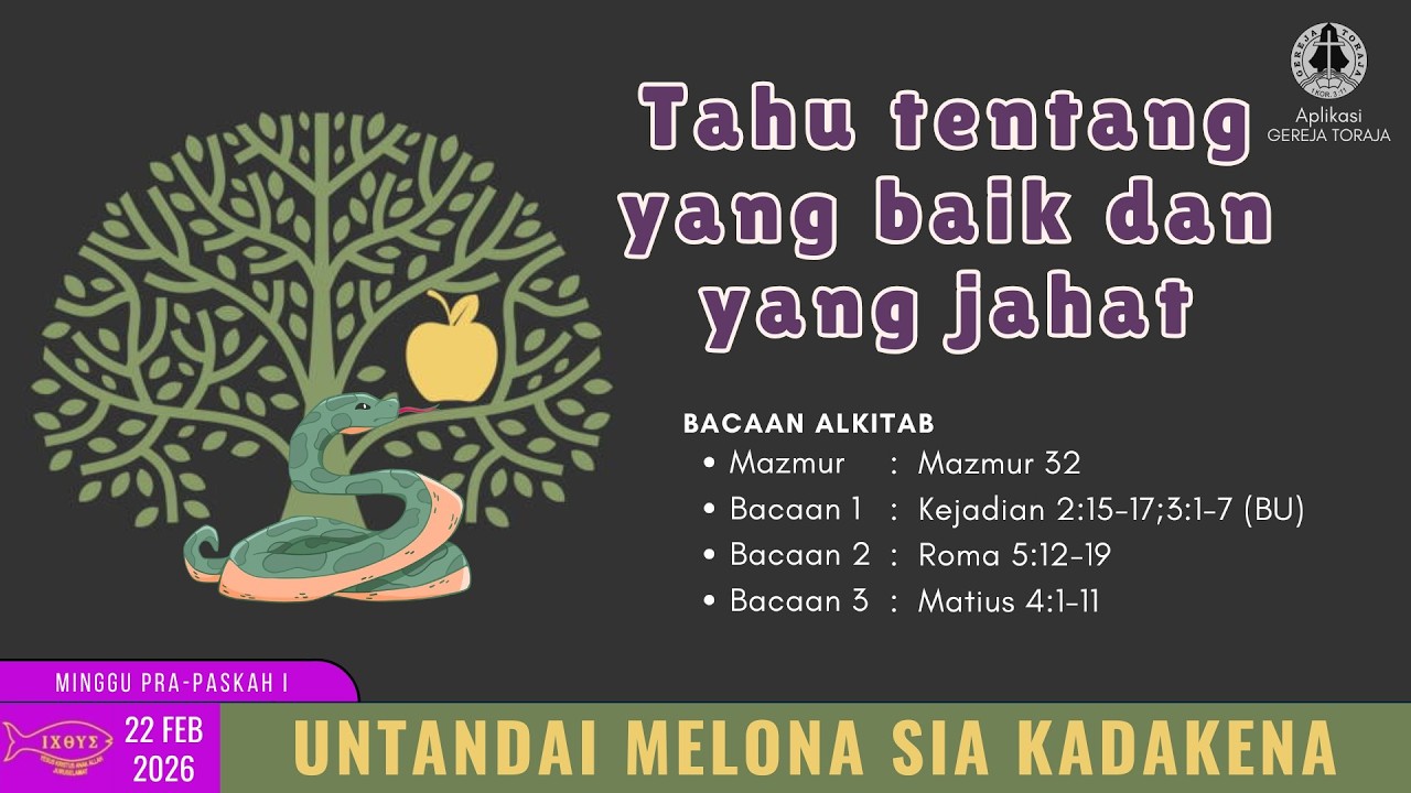 IBADAH MINGGU PRAPASKAH 1 DAN PEMBUKAAN PAGT - 22 FEBRUARI 2026 | GETOR JGP