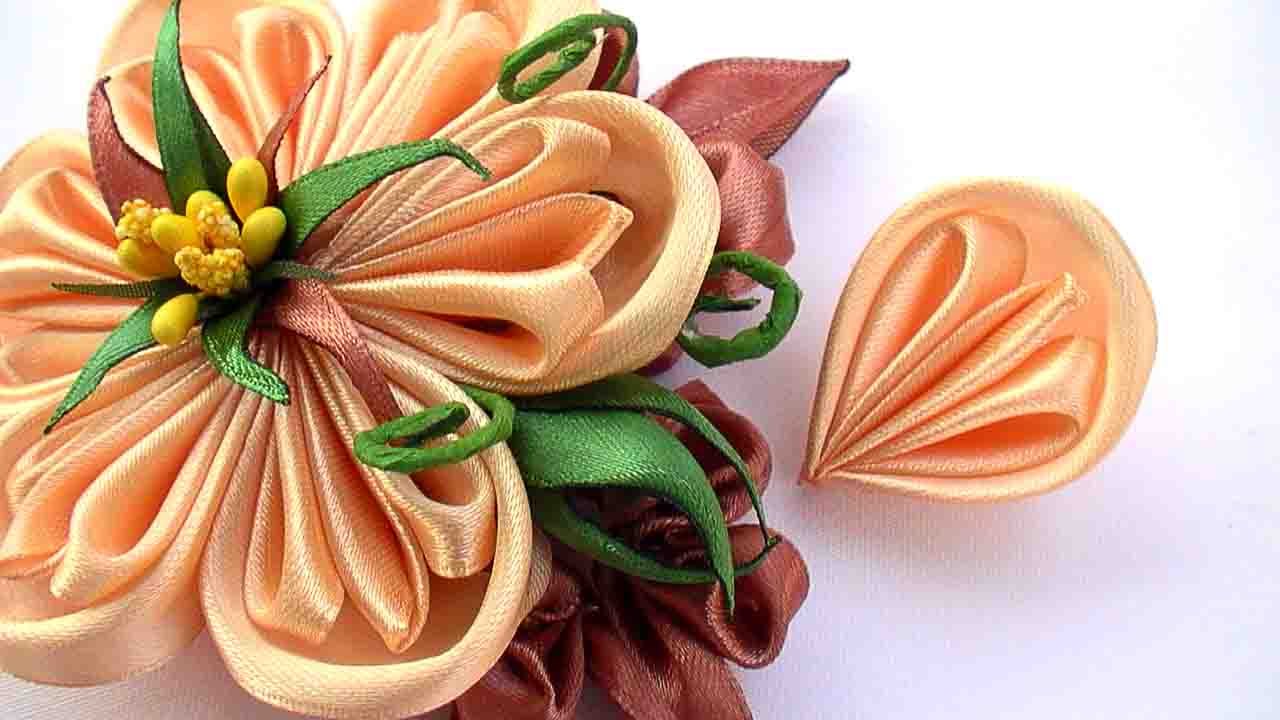 How to Make Flowers Petals Kanzashi - How to Make Kanzashi Petals from Ribbon 2 5 cm