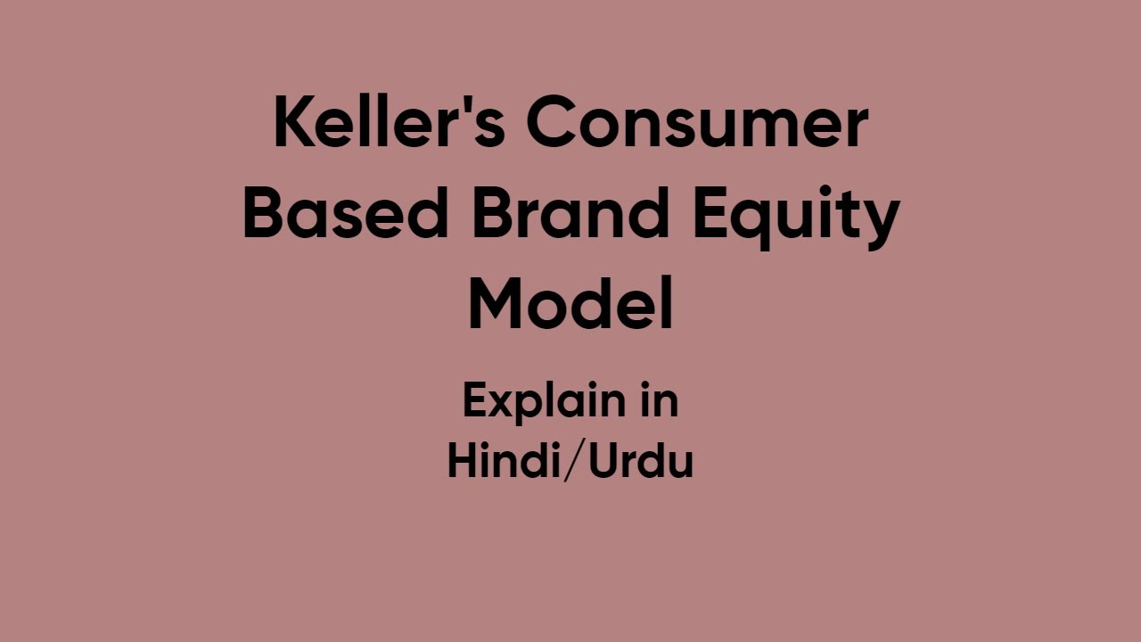Keller's Consumer Based Brand Equity Model explain in Hindi/Urdu