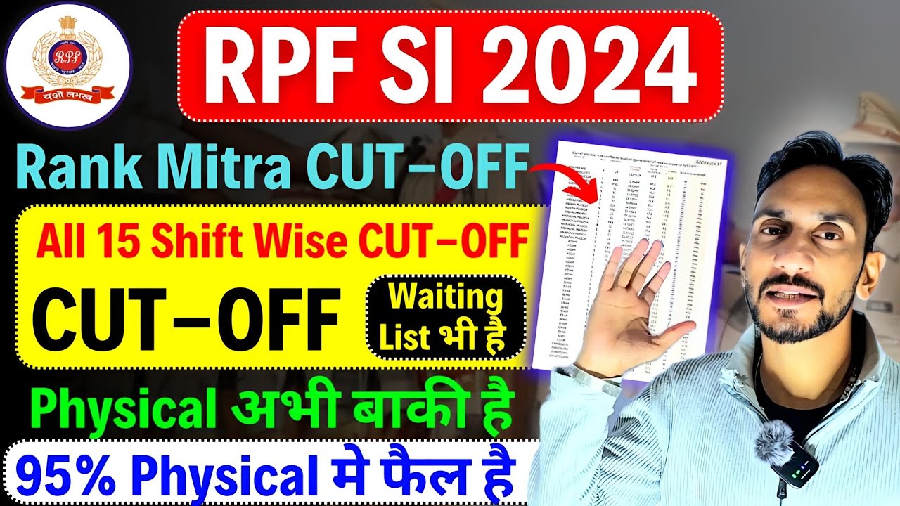 RPF SI Rank Mitra 15 Shift Wise CUT-OFF जारी🥳|RPF SI CUT-OFF 2024 | RPF SI Hard Shift,Normalisation🔥