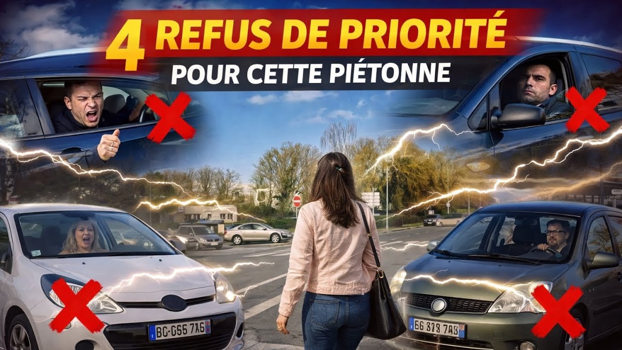 4 Refus pauvre piétonne..!