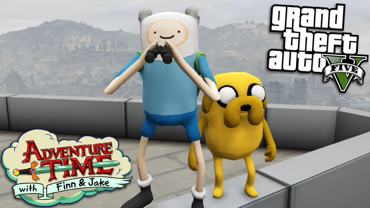 GTA 5 Mods - ADVENTURE TIME MOD w/ FINN & JAKE (GTA 5 PC Mods Gameplay)