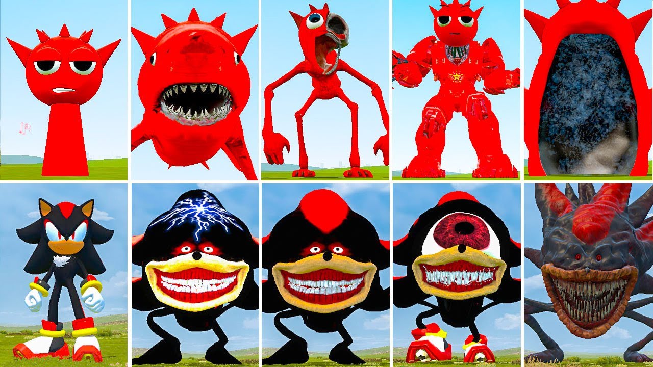 ALL NEW SPRUNKI RADDY VS MECHA TITAN RADDY VS NEW SONIC SHADOW VS SONIC SHADOW TAPES in GARRY'S MOD!